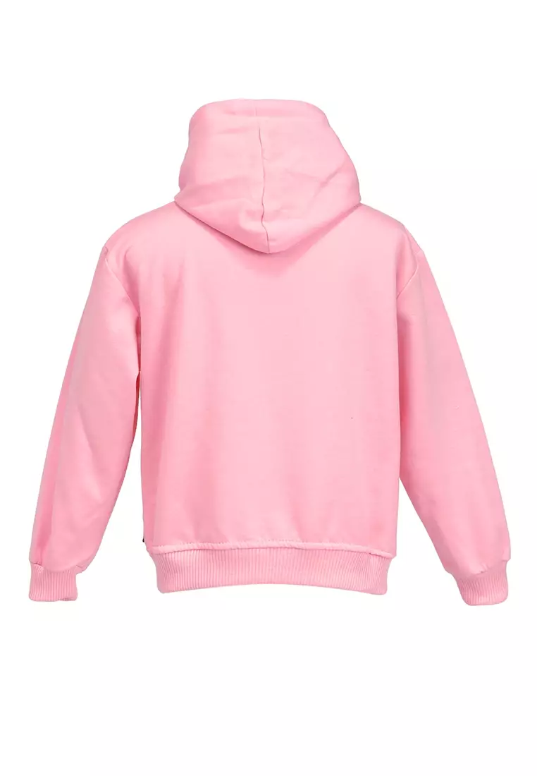 Finlay Sweater Hoodie Anak Unisex Motif Hello Kids Outerwear Material Fleece ORIGINAL - Pink