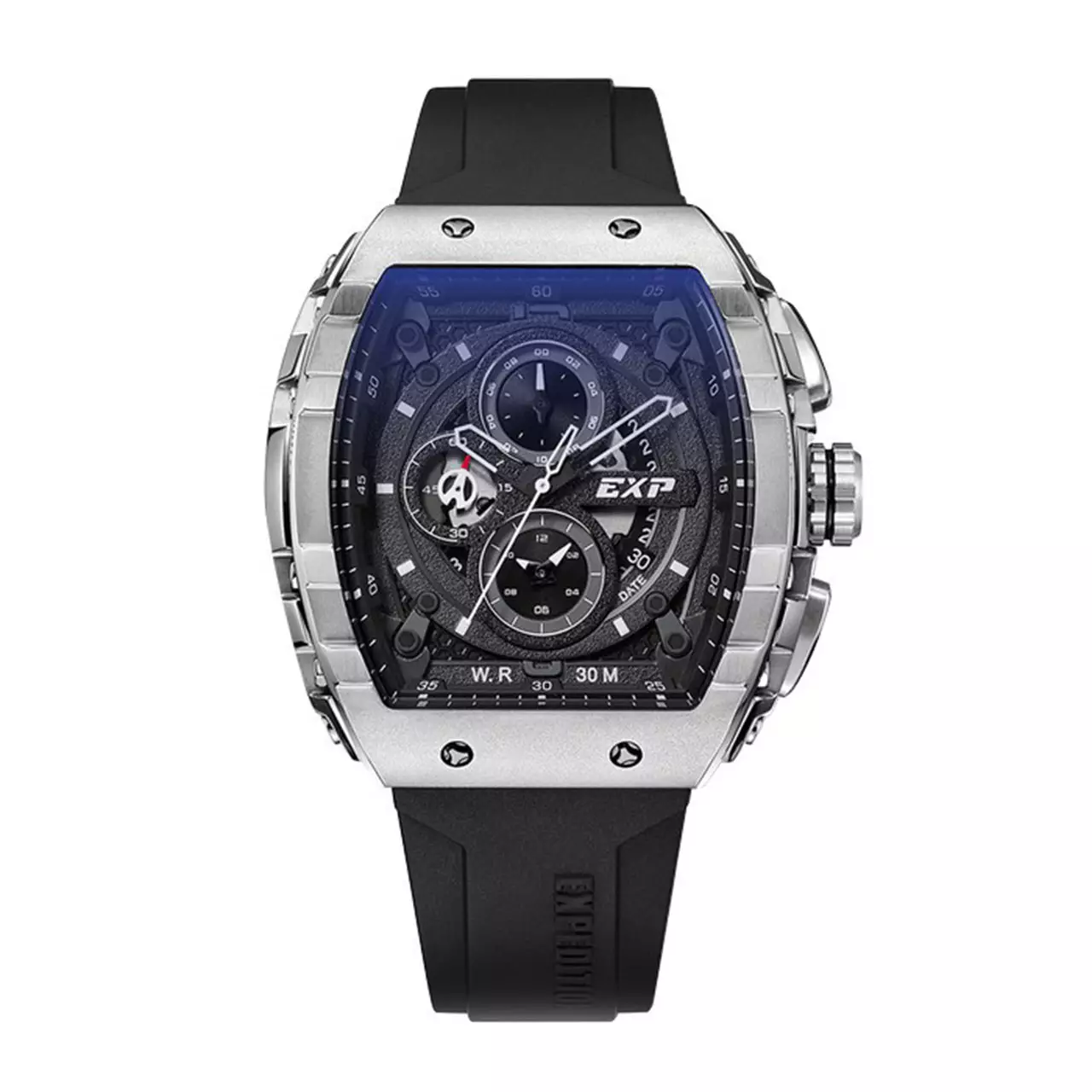 Expedition Jam Tangan Pria - Black Silver - Rubber - 6782 MCRSSBASL