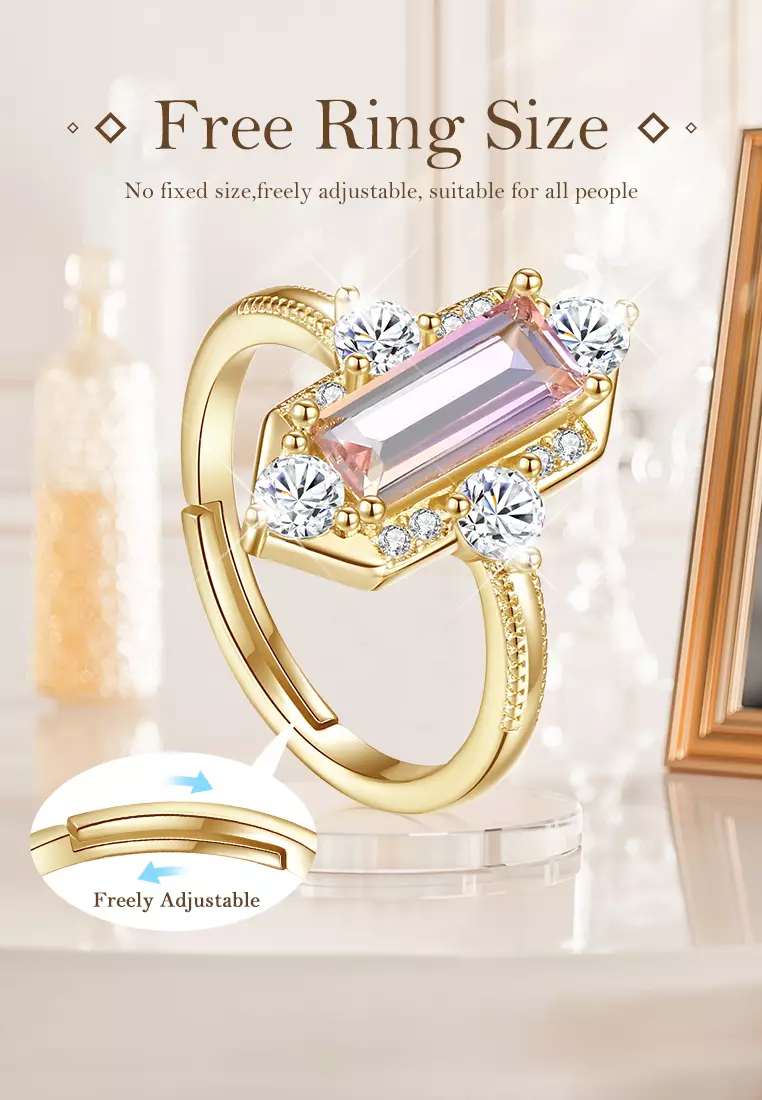Cincin Wanita Fashion Korea Original Zircon 5A Titanium Perhiasan Cincin Cewek Free Size Anti Luntur