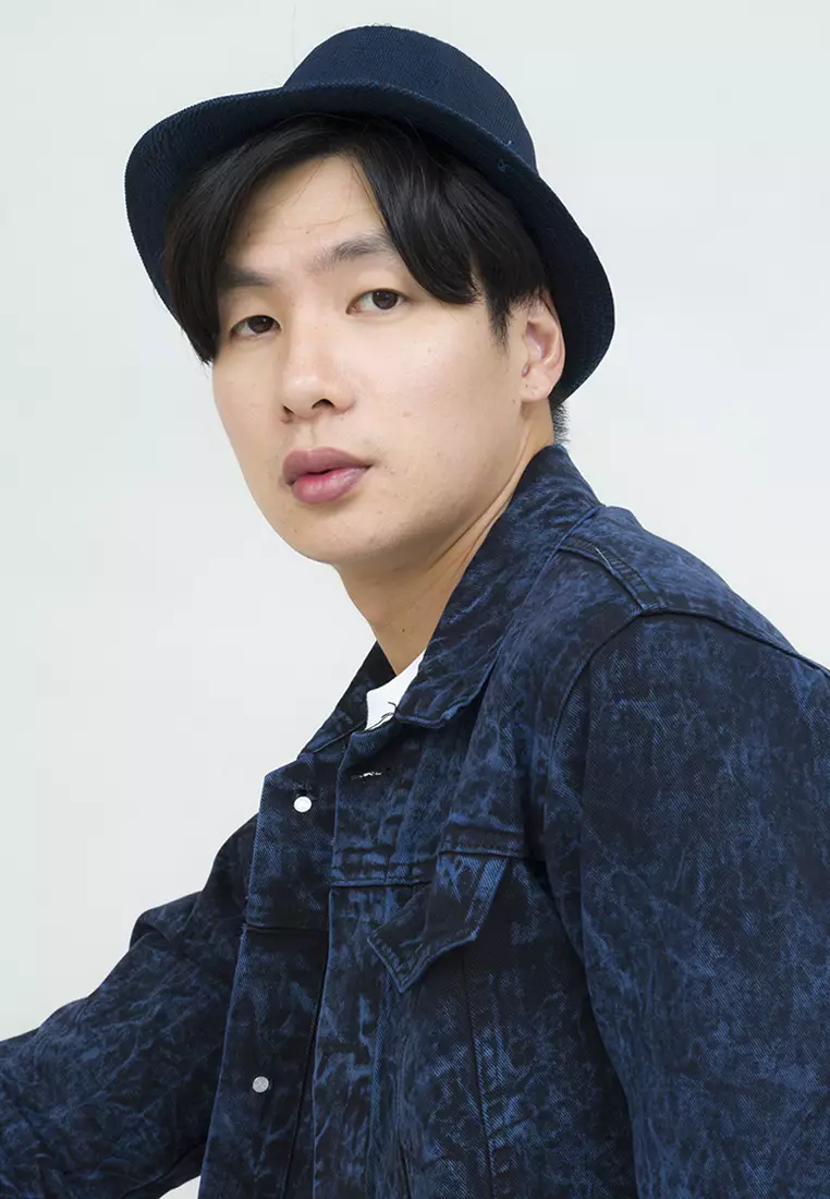 Topi fedora cowboy hat fedora linen navy houseofcuff