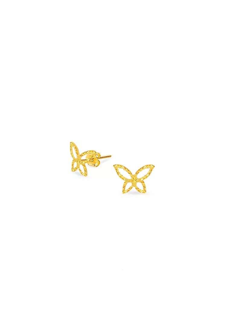 916/22K Gold Butterfly Earrings S154
