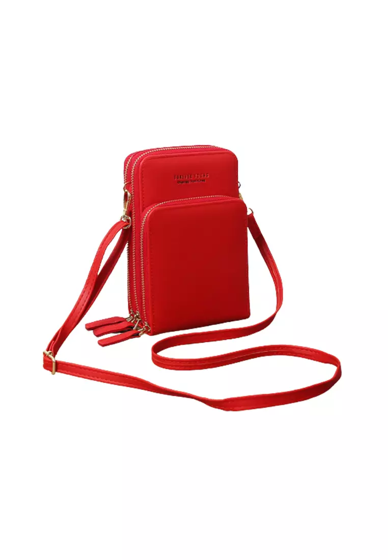 3 Zipper Large Capacity Mobile Phone Mini Messenger Bag Wallet Card