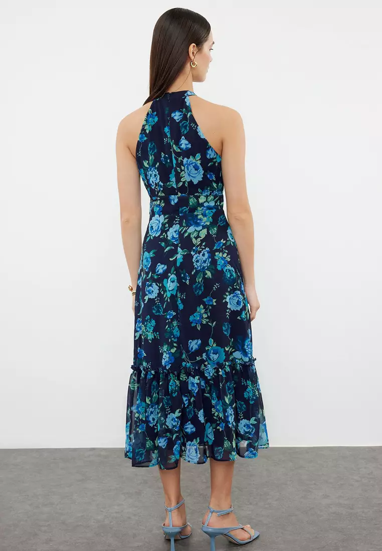 Halter Neck Midi Dress