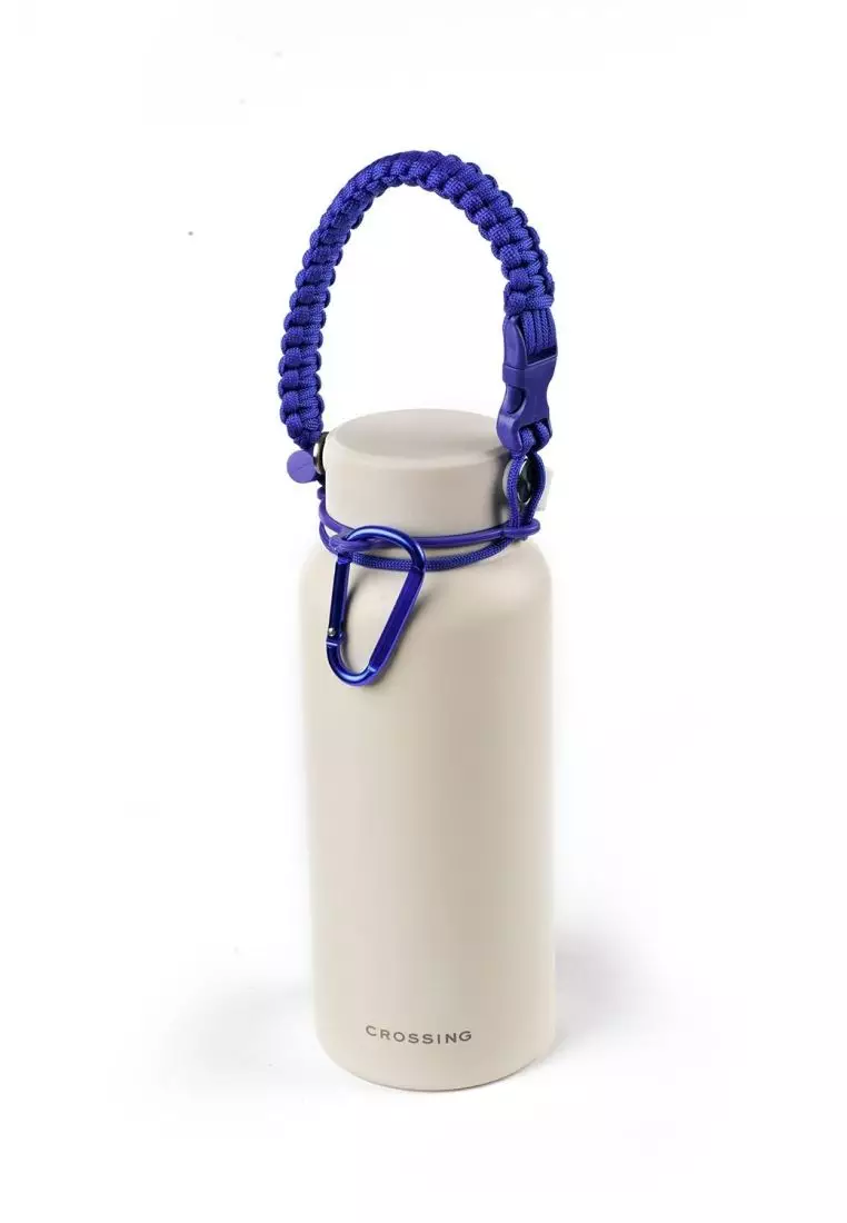 Crossing Paracord Bottle Carrier Strap with Carabiner - Dark Blue