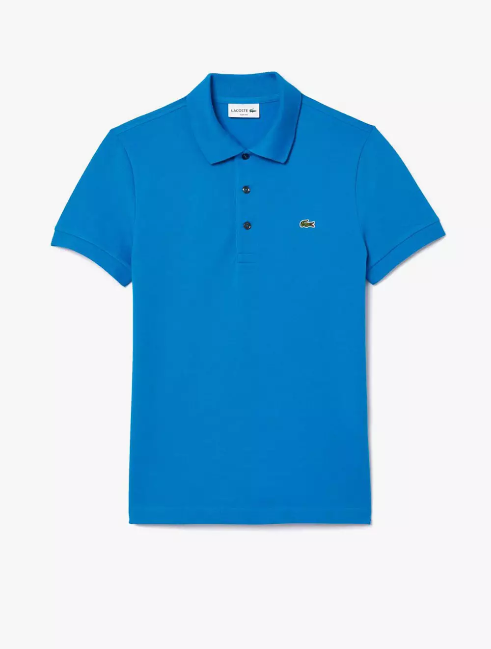 Slim Fit Stretch Piqué Polo Shirt - Blue