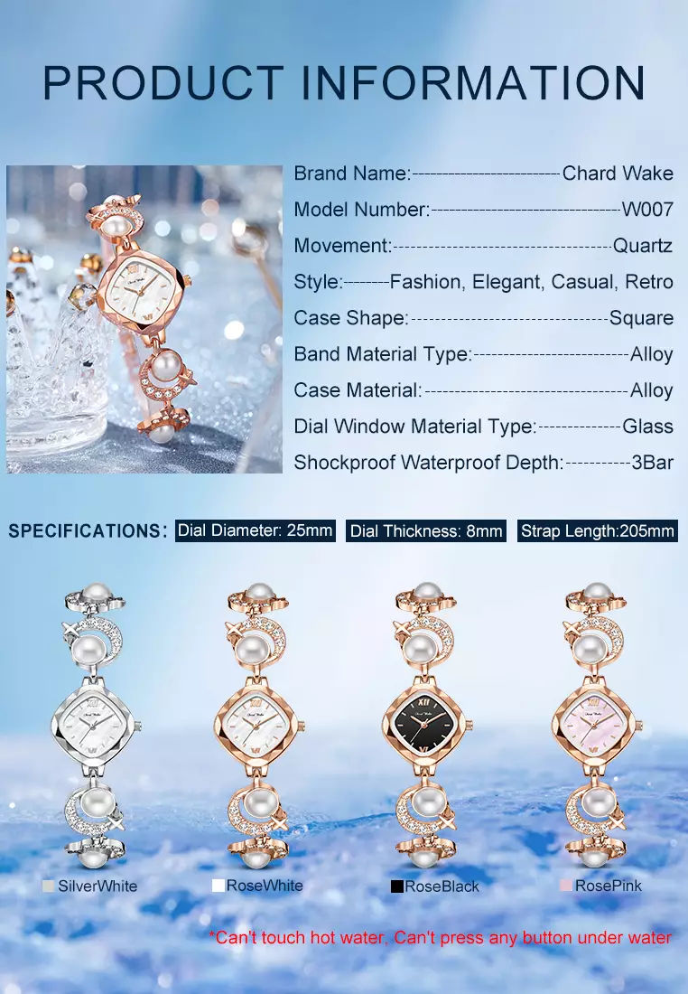 Jam Tangan Wanita Original Korea Style Pear Strap Anti Air Jam Tangan Cewek rose black