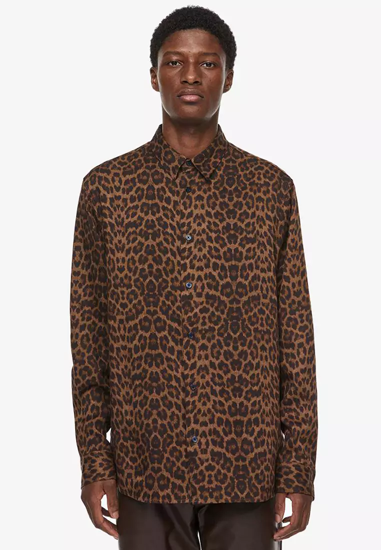 H&m leopard print hot sale shirt mens