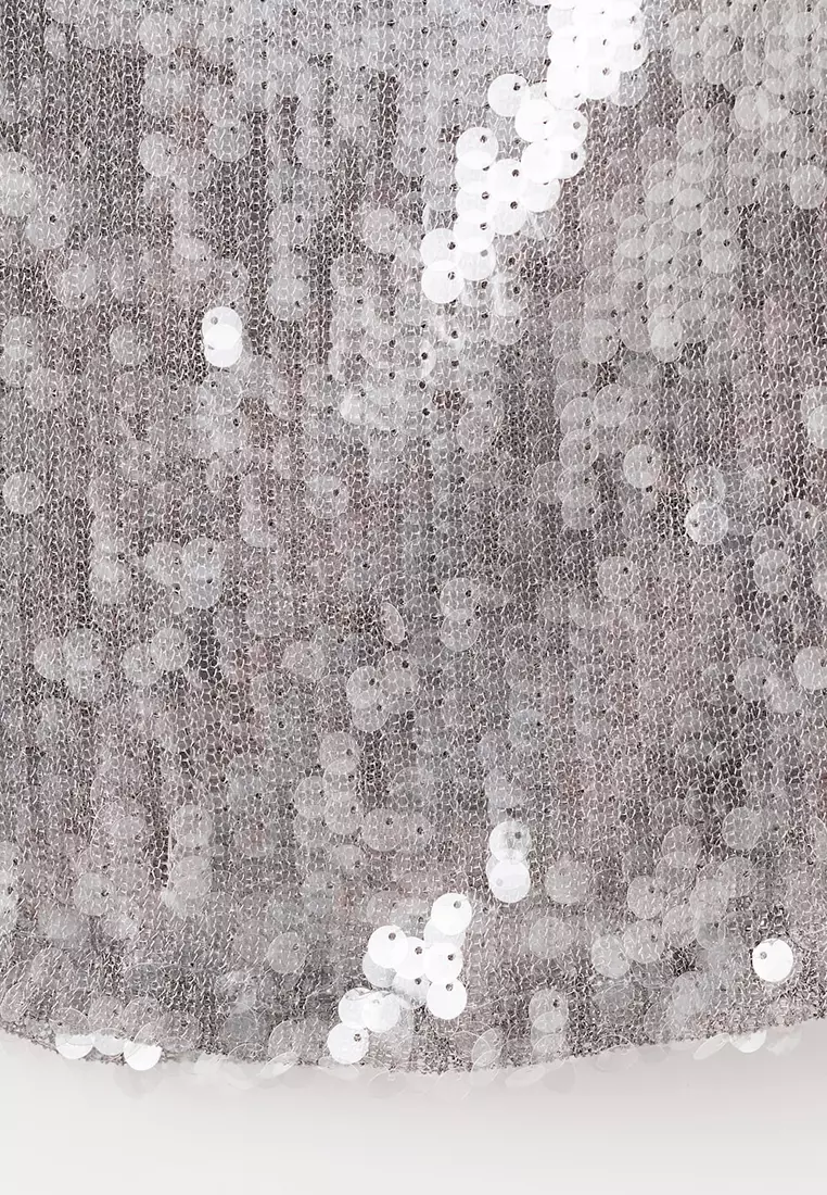 Sequin Top With Cowl Neckline