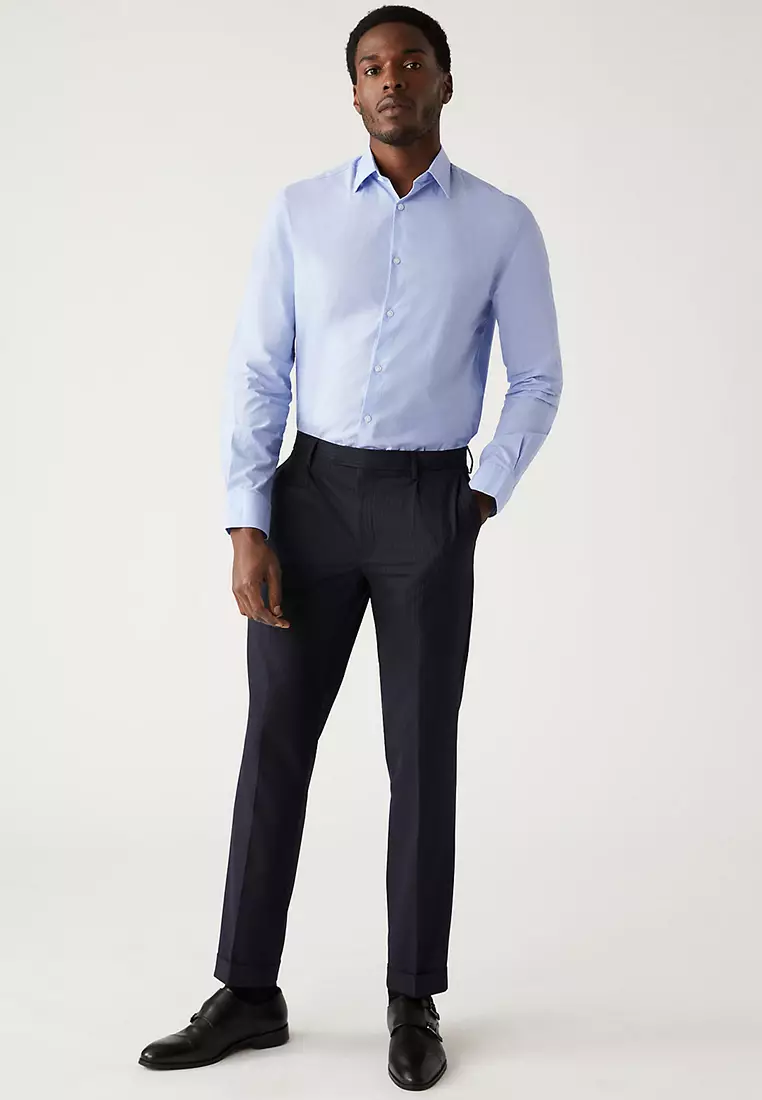 Regular Fit Pure Cotton Textured Shirt