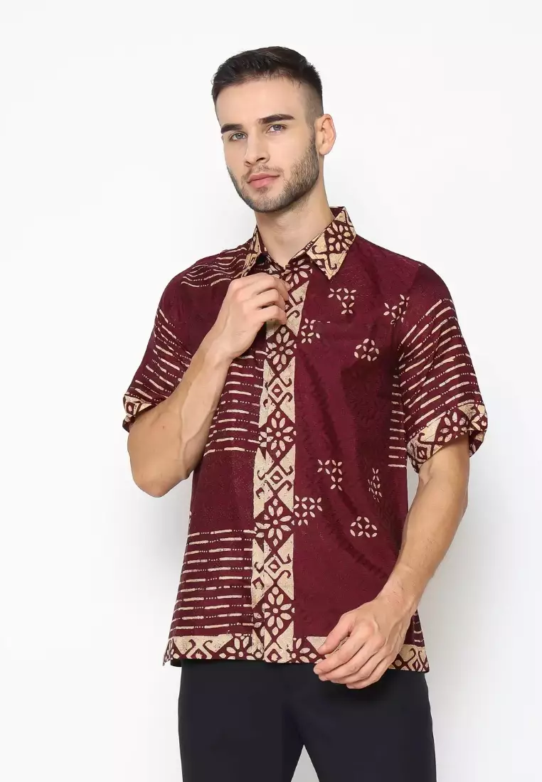 Rinjanie Batik  - Imlek Series - Kemeja Batik Red Wine Series - Sarimbit - Dress Batik - Chinese New Year - Limited Edition - KTPK - RW