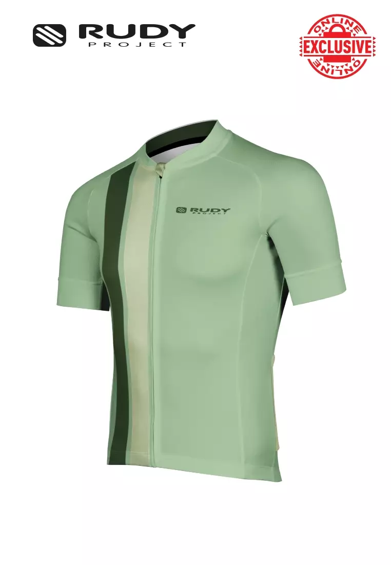 Vertical Cycling Jersey – Green | Breathable Performance Apparel