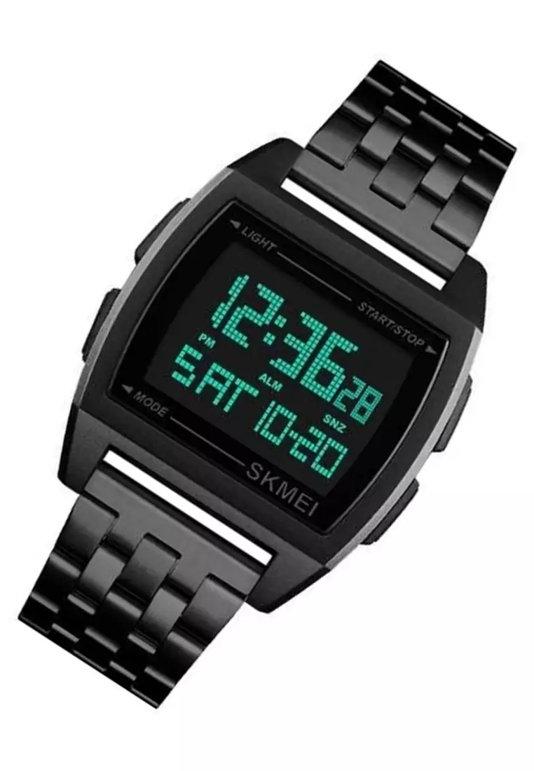 Jam Tangan Kasual Digital Pria Waterproof 30m Strap Tali Material Stainless Steel VC61 ORIGINAL