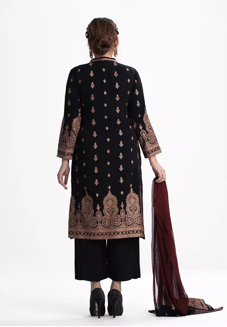 Le Reve Ethnic Printed Straight Salwar Kameez