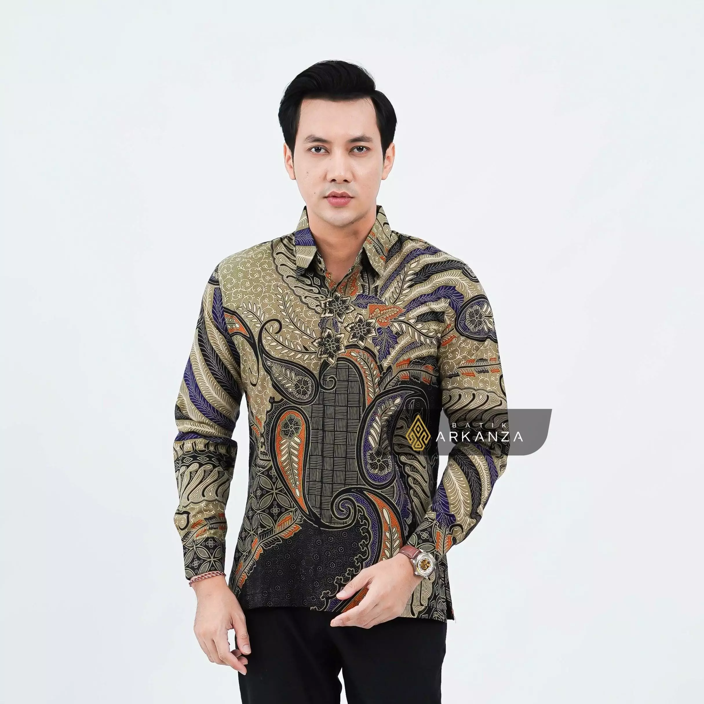 Kemeja Batik ARKANZA Motif Menoreh Lengan Panjang Lapis Furing Slimfit Katun Premium