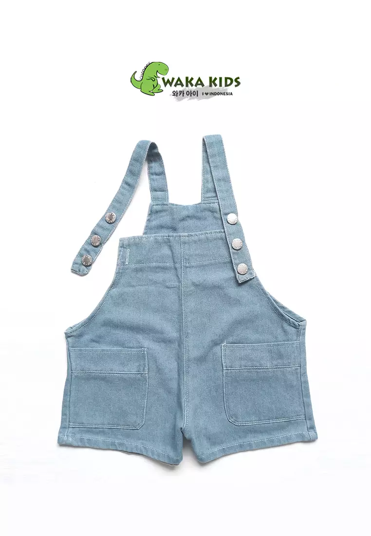 Wakakids Overall Jeans Anak Baju Kodok Celana Pendek Jumpsuit Denim 061 Vench
