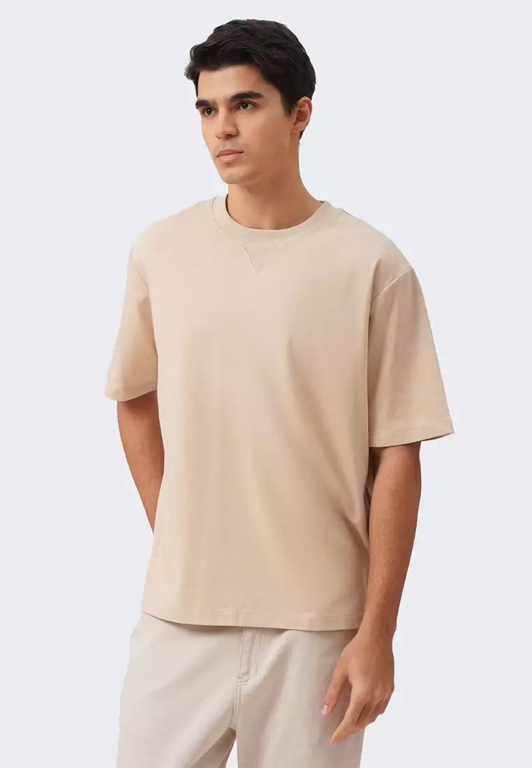 Men's T-Shirt with V Insert and Side Slit