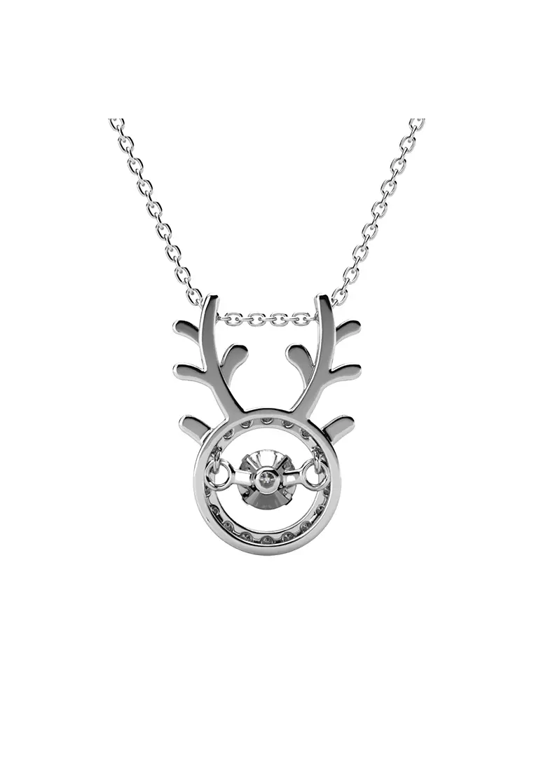 Dancing Antlers Pendant WG - Kalung Crystal Swarovski by Her Jewellery