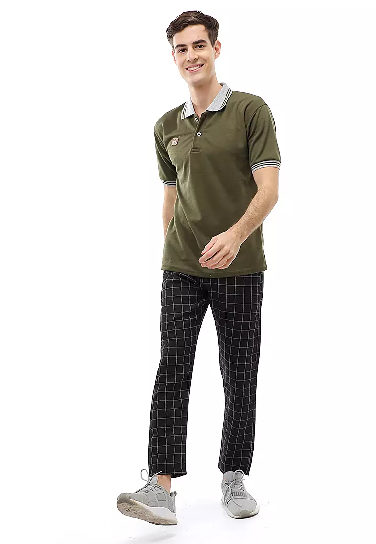 Jack Atasan Formal Kaos Polo Polos Pria Short Sleeve Material Cotton ORIGINAL - Army