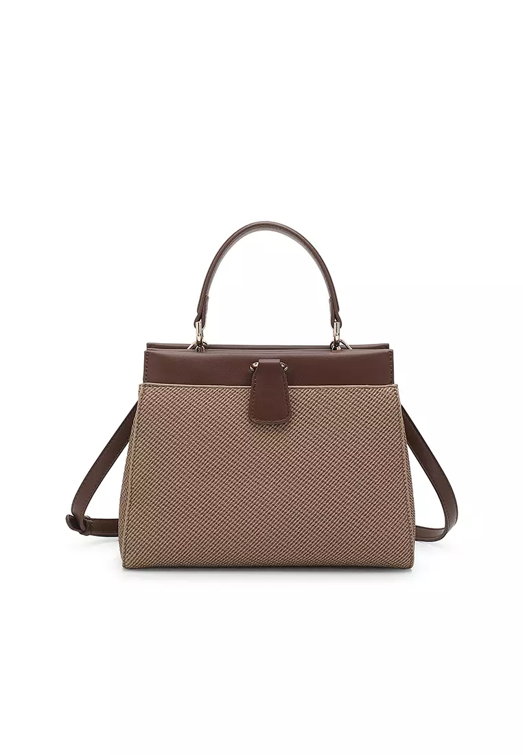 Women's Top Handle Bag / Sling Bag / Crossbody Bag / Shoulder Bag (Tas Tangan Wanita / Tas Selempang Wanita / Tas Bahu Wanita) - Cokelat