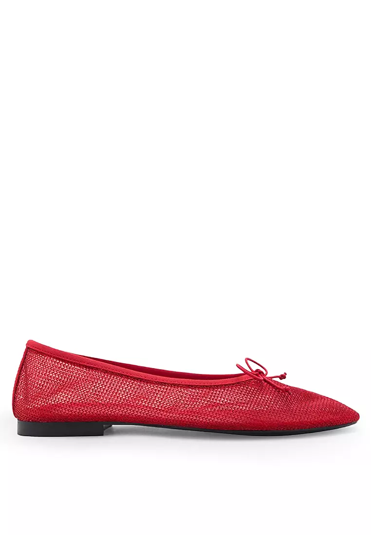 Discount on Mango  shoes - SKU: Mesh Bow Ballerinas