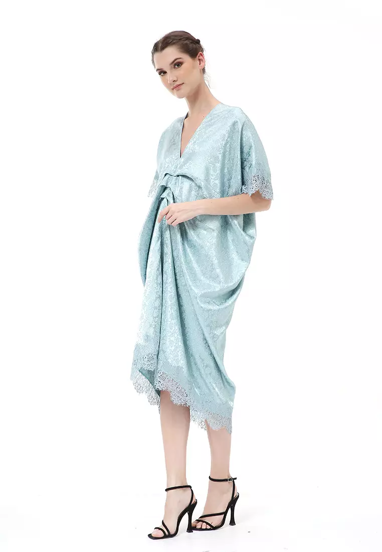 Rachel Dress Wanita Long Kaftan Traditional Motive Material Jaguar ORIGINAL - Wardah