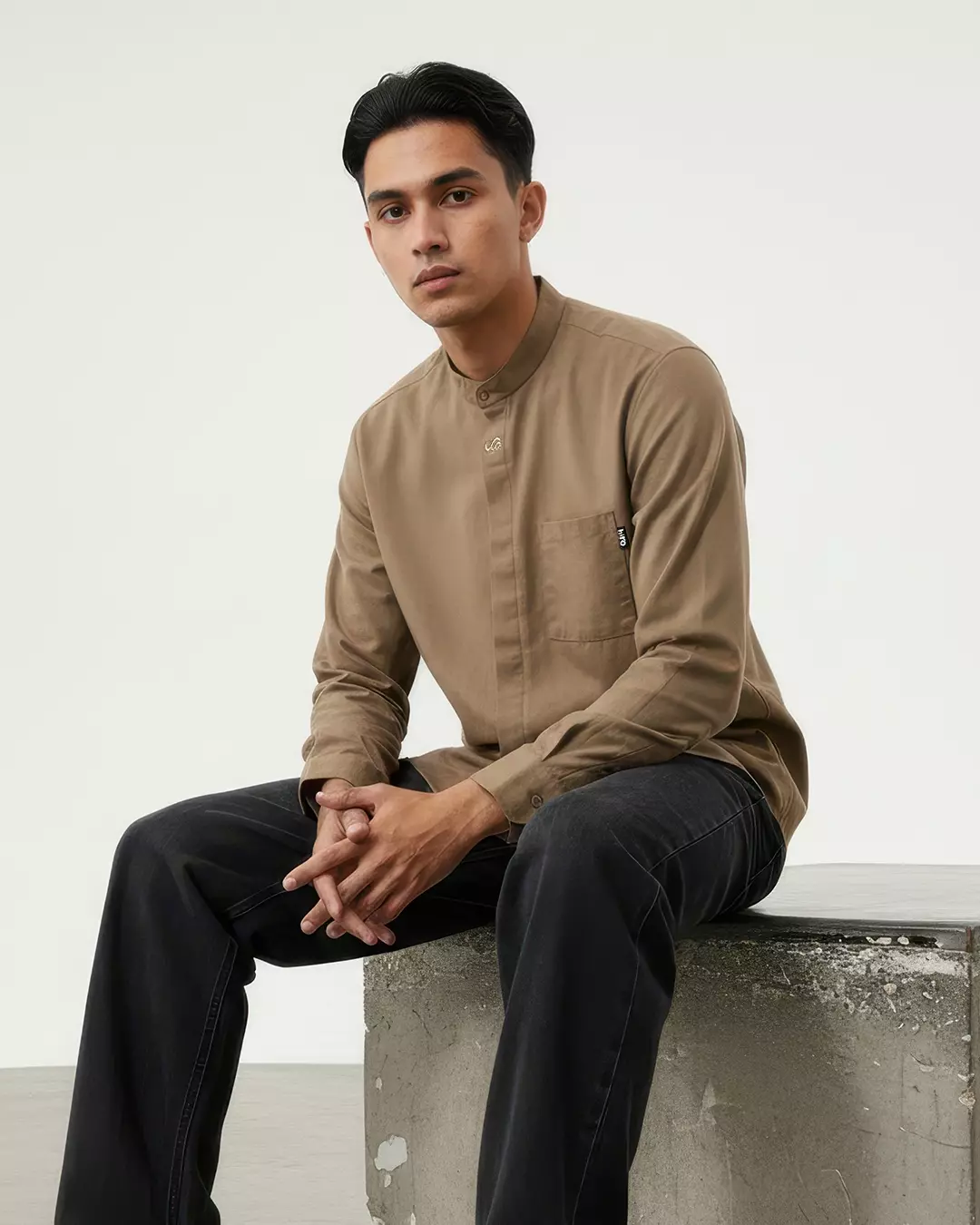 Rabbani - Kemeja Koko Muslim Pria Lengan Panjang Dewasa Hiro Adzim - Khaky