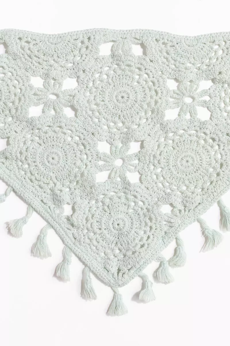 Crochet-look cotton head scarf