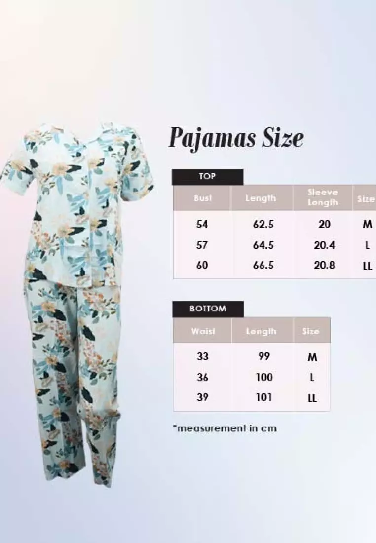 Luludi Piyama LNP 5122 - Pink motif bunga