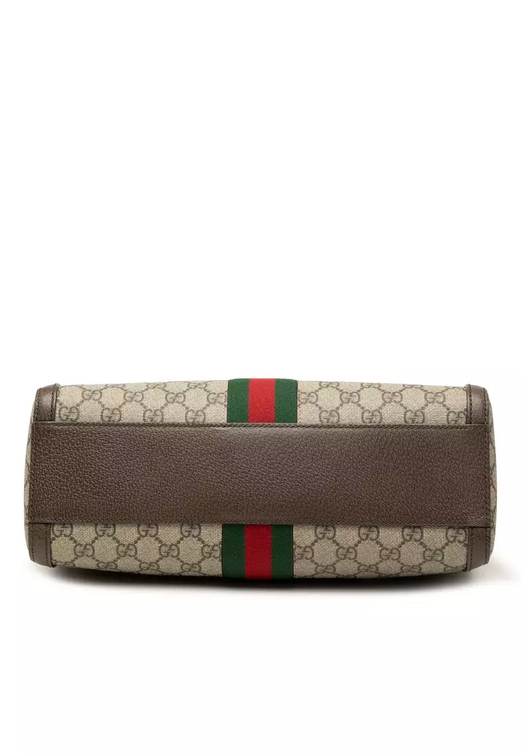 Pre-Loved Gucci Medium Gg Supreme Ophidia Top Handle Bag
