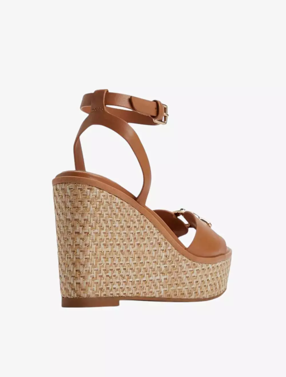 ALDO YBYLIN WEDGE SANDALS - MEDIUM BROWN