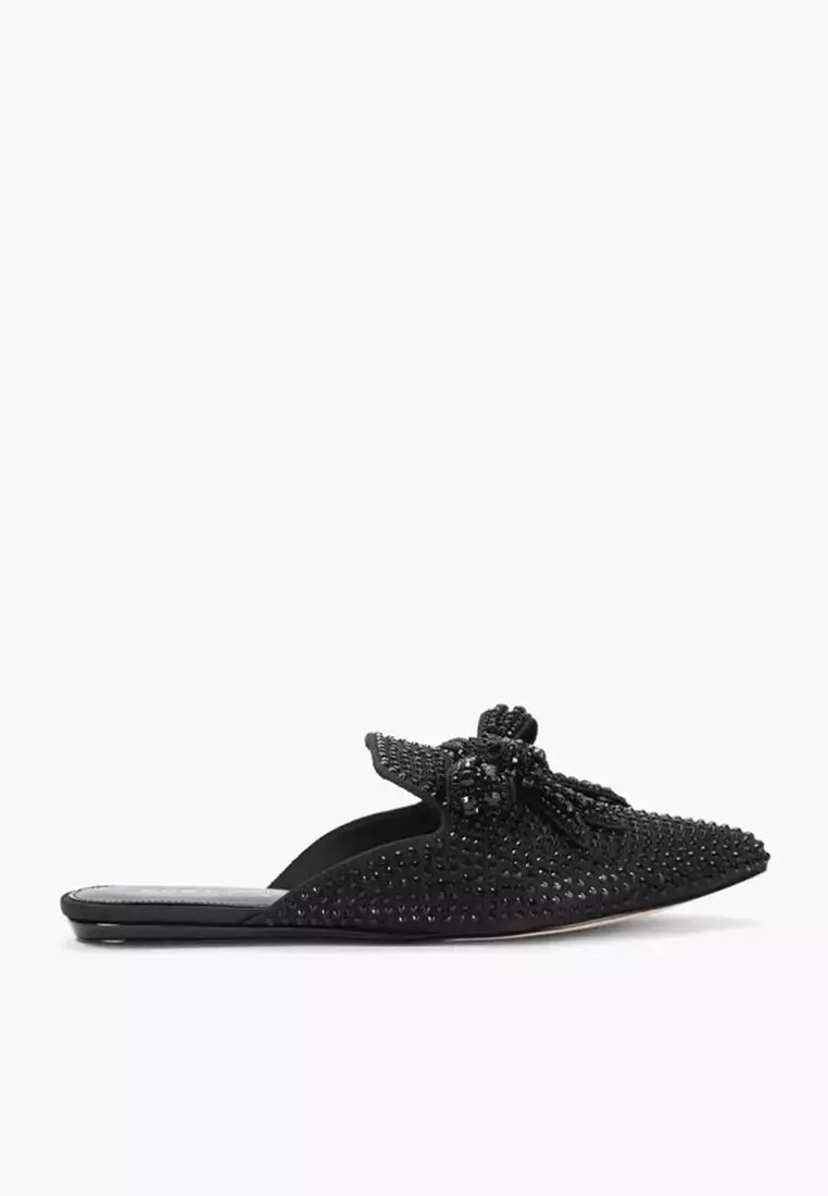 Discount on Kurt Geiger  shoes - SKU: Olive Crystal Bow Slide Black