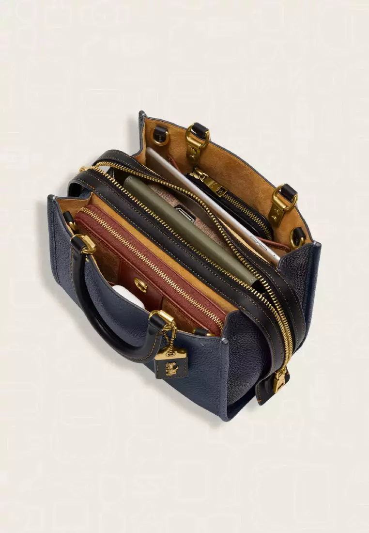 Coach Rogue Bag 25 In Regenerative Leather Dark Denim Multi