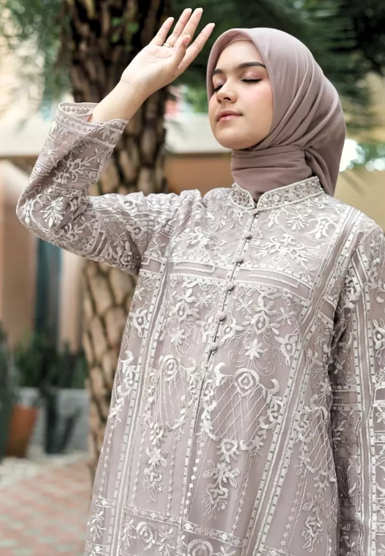 Mosleem Brown Brokat Elegant Payet By Briiliant Girl Warna Coklat