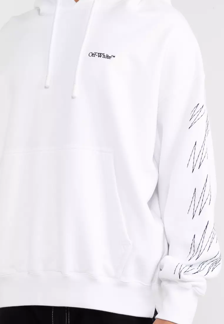 Off white diagonal 2024 print hooded sweatshirt