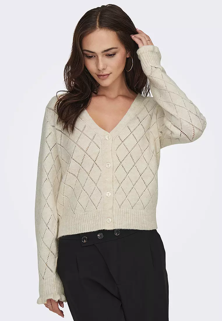 Letty L/S V-Neck Structured Cardigan