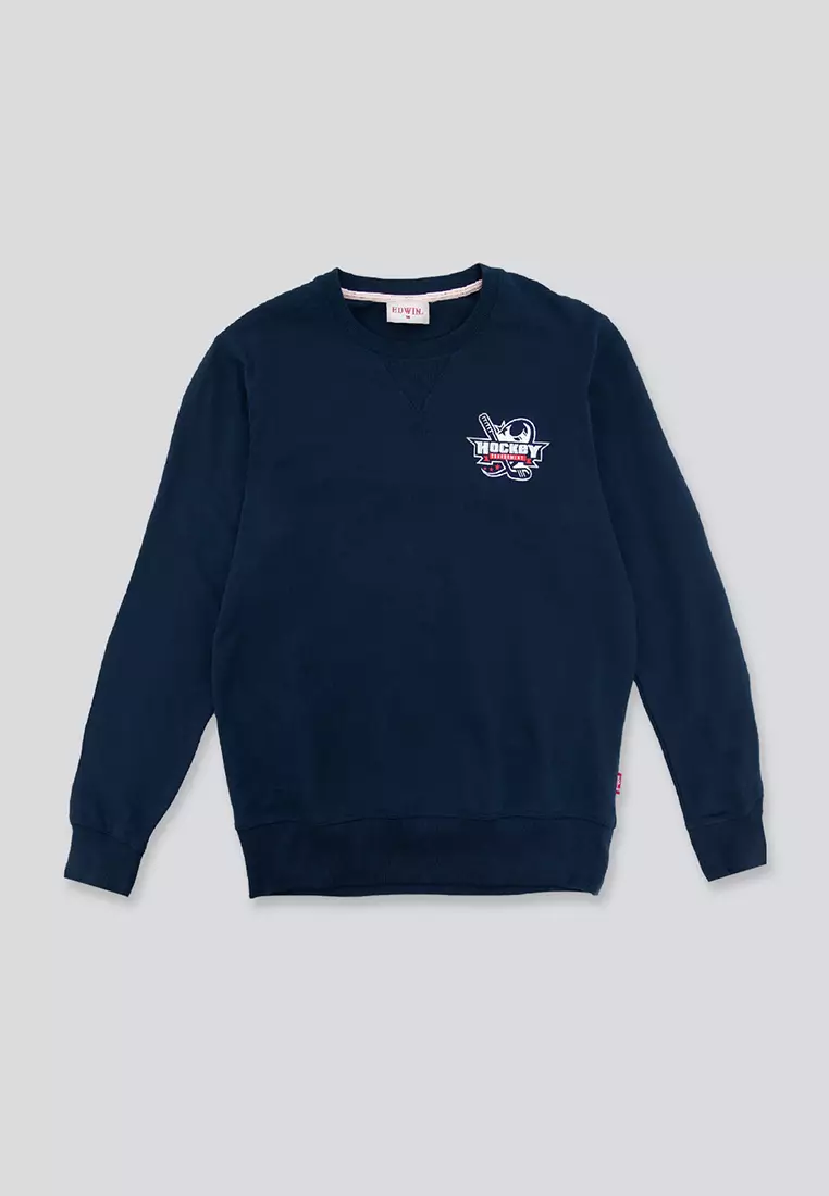 ICELAND NAVY Sweatshirt Lengan Panjang LS - Top Man Graphic Sweatshirt Warna Navy Blue - Ukuran S