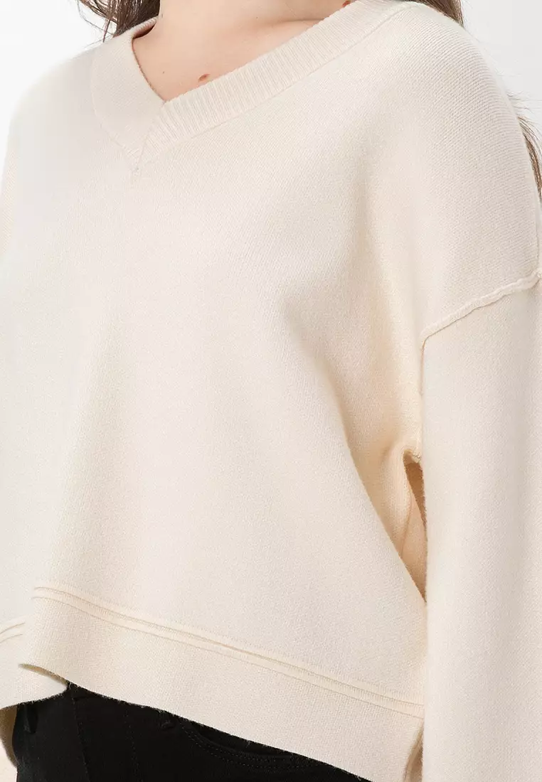 VERO MODA Maglione Donna Vmgold Piping LS V-Neck – Lavorato A Maglia, Eleganza Danese