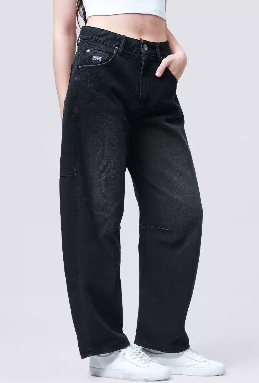 Celana Jeans Wanita Barrel Sora
