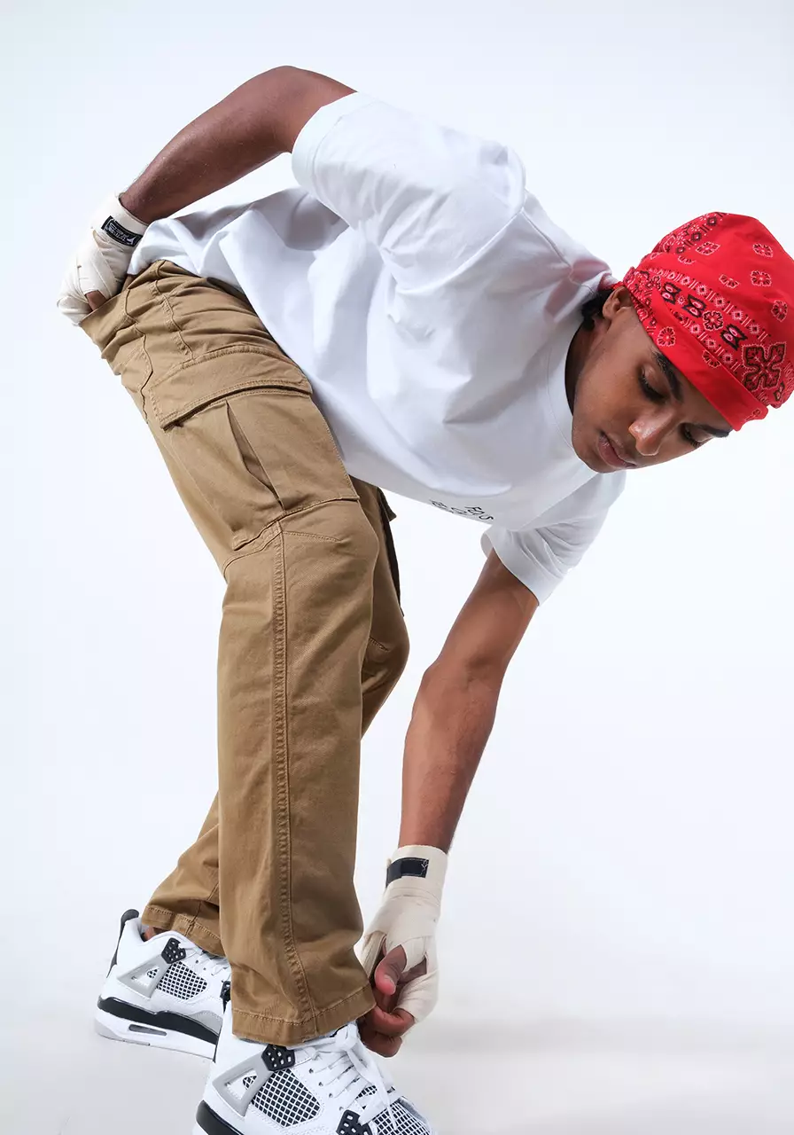 Celana Panjang Cargo Pria Slimfit Chan Brown