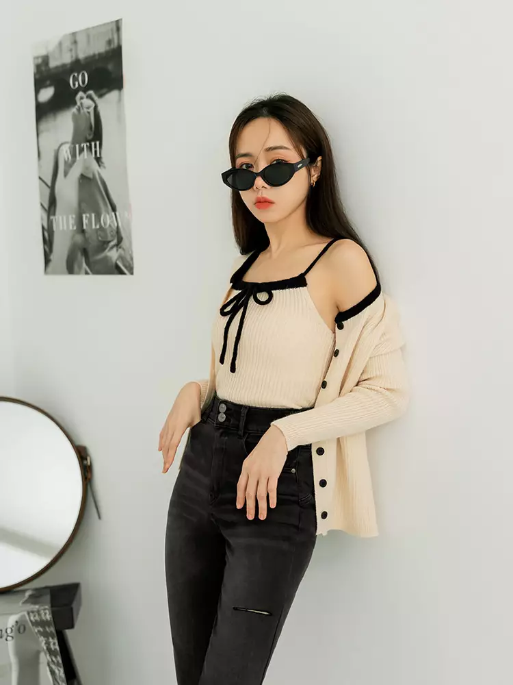 視覺細-5KG．腰鬆緊刷色小喇叭牛仔顯瘦褲《BA7595》