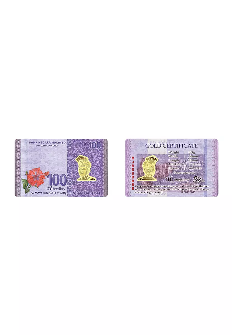 5G Gold Collection 999.9/24K Malaysian Ringgit Series Gold Bar (0.5g)