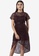 FabAlley purple Wine Lace Ruched Midi Dress with Leather Belt 0B5AAAA176E49EGS_1