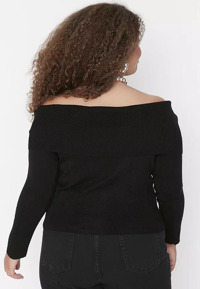 Off the shoulder jumper hot sale plus size