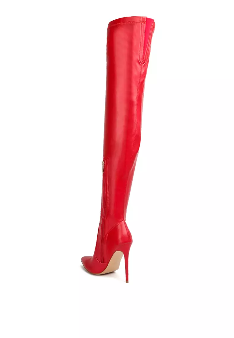 Buy London Rag Red Knee High Heel Boots 2024 Online ZALORA Singapore