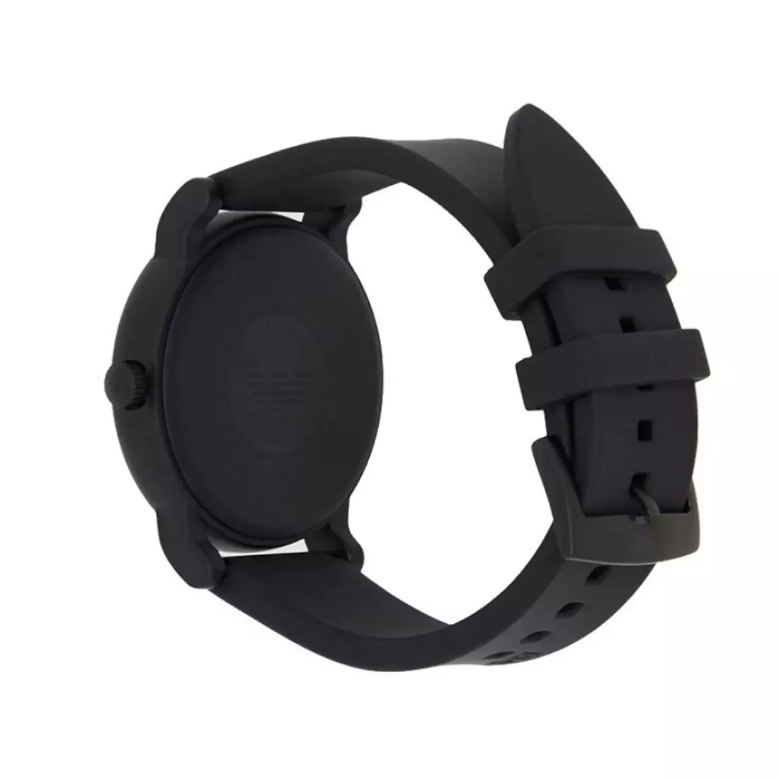 Emporio Armani Luigi Three-Hand Black Rubber - Jam Pria - AR11176