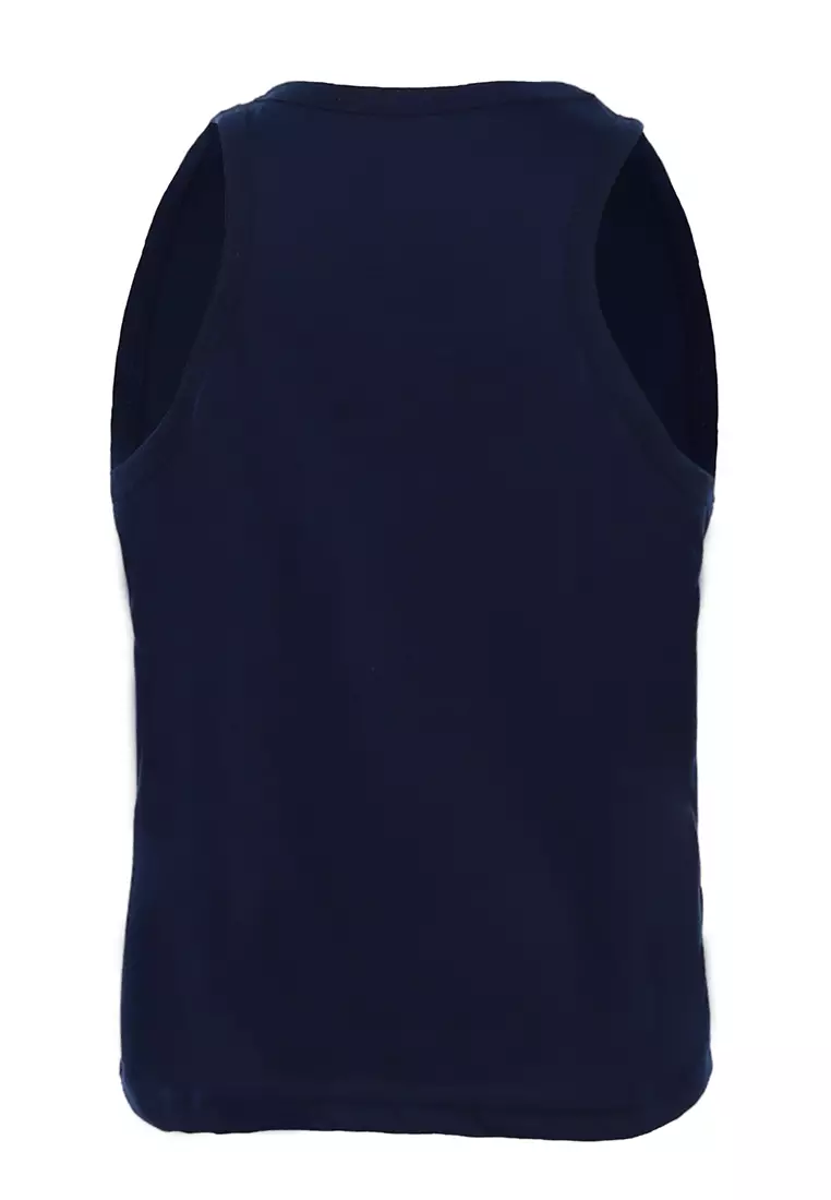 Oriel Singlet Anak Unisex Motif Polos Kids Tshirt Sleeveless Material Cotton ORIGINAL - Navy
