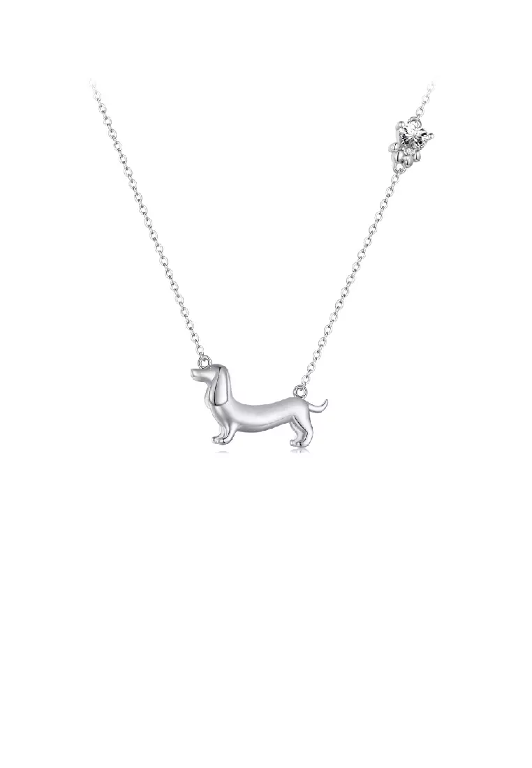 Buy Glamorousky 925 Sterling Silver Simple and Cute Dachshund