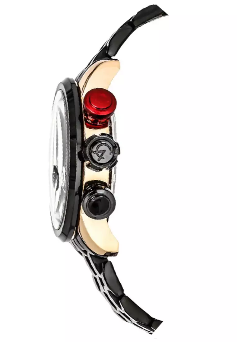 Alexandre Christie - Chronograph Watch - Rosegold - Black Stainless Steel Bracelet - 6163MCBBRBARE