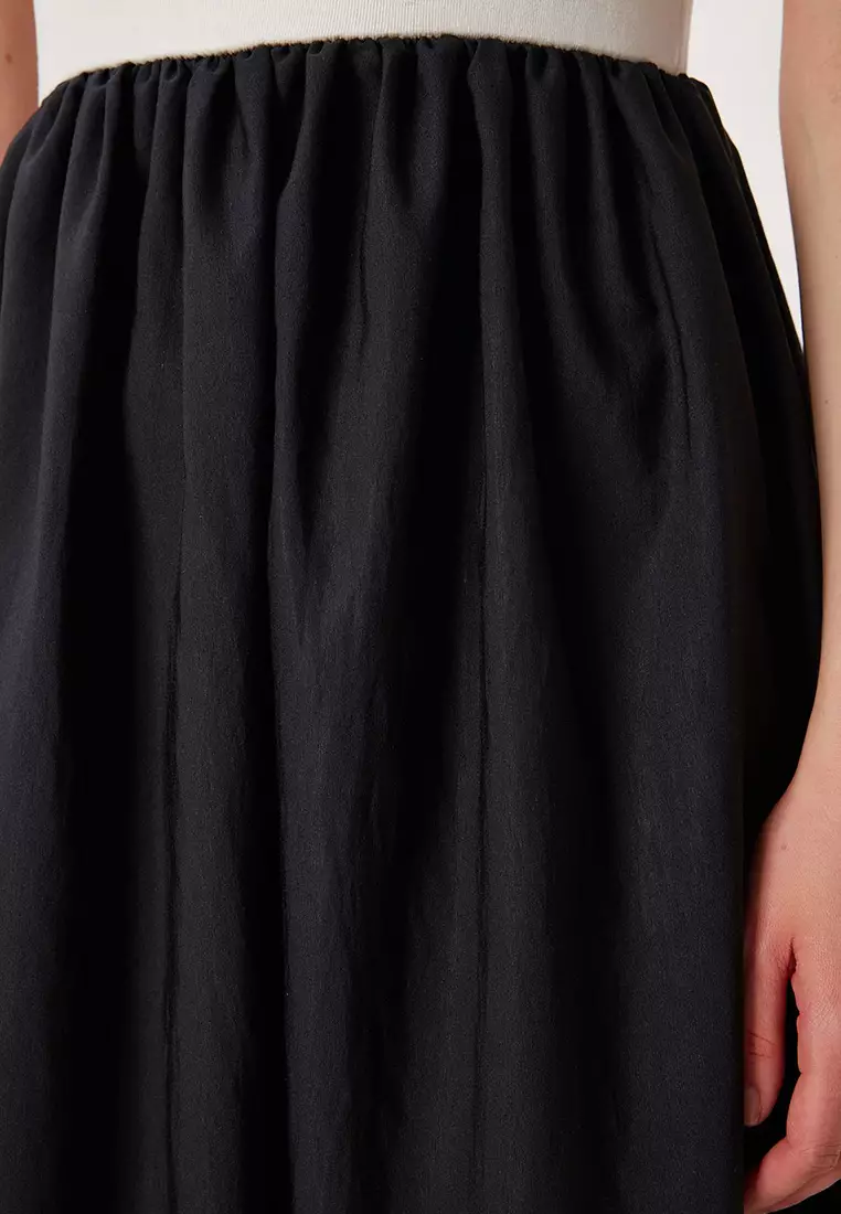 Knitted Top Poplin Skirt Summer Dress