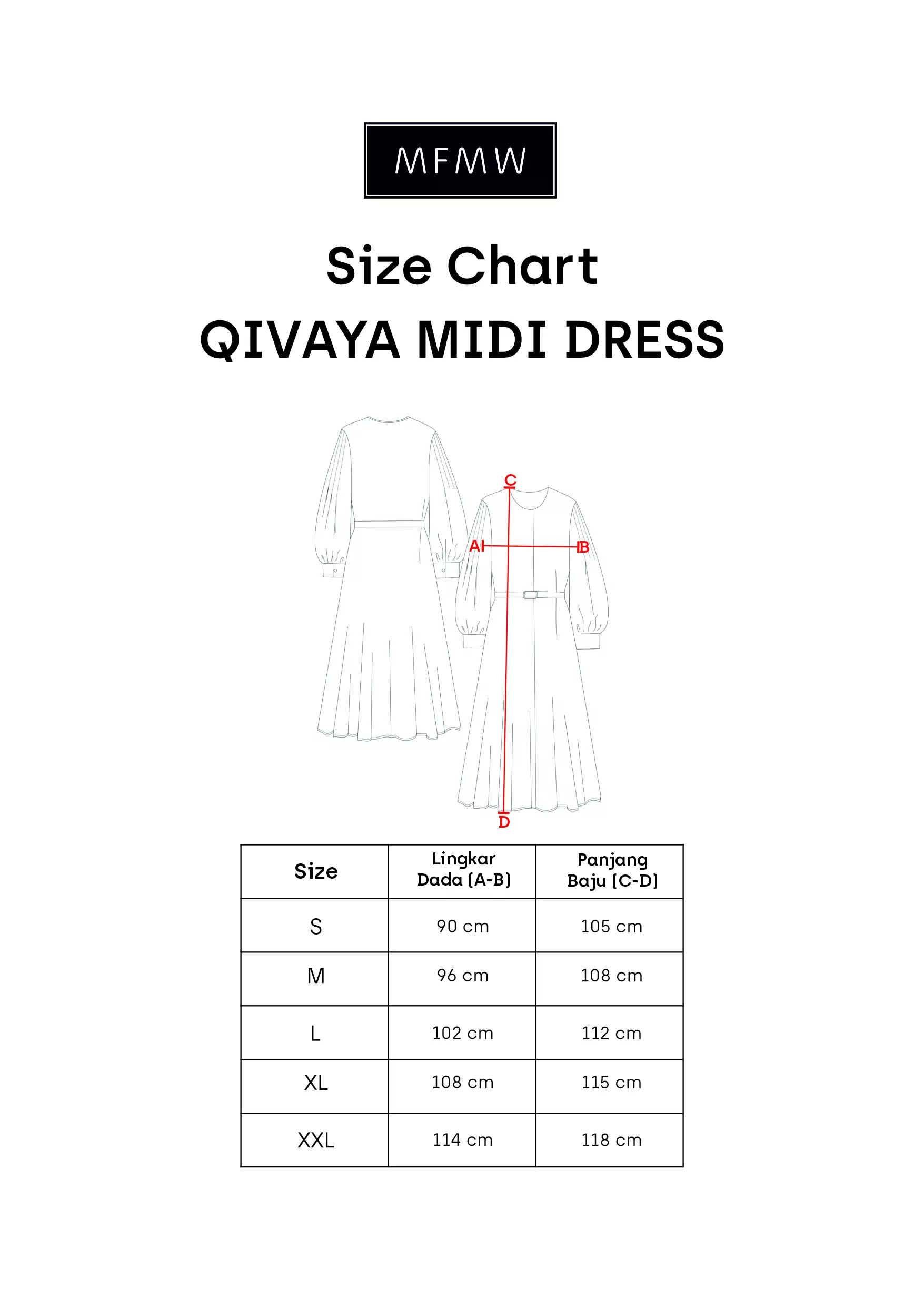 MFMW Qivaya Midi Dress Marsala Motif Kotak